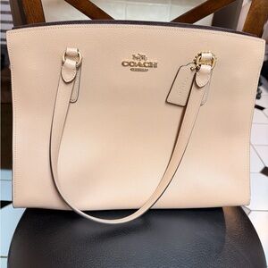 Coach Cream Leather Tote Bag
